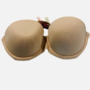 Victorias Secret Pink 36 C Wear Everywhere Strapless  Push Up Beige